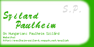 szilard paulheim business card